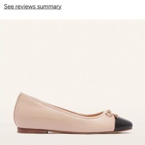 Elegant Cream and Black Women's Ballet Flats